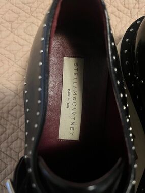 Stella McCartney Black Studded Loafers with Silver Accents